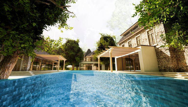 Modern private villa with swimming pool